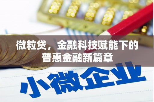 正镶白旗微粒贷，金融科技赋能下的普惠金融新篇章