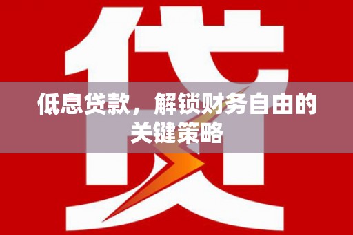 正镶白旗低息贷款，解锁财务自由的关键策略