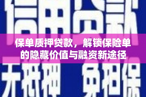 正镶白旗保单质押贷款，解锁保险单的隐藏价值与融资新途径