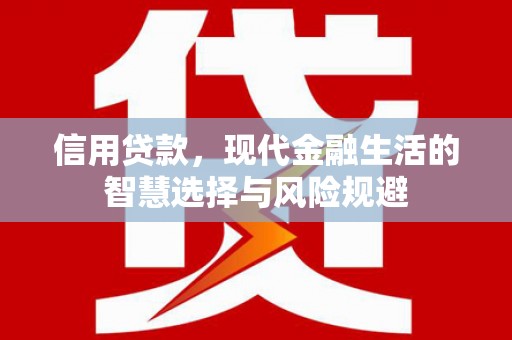 正镶白旗信用贷款，现代金融生活的智慧选择与风险规避
