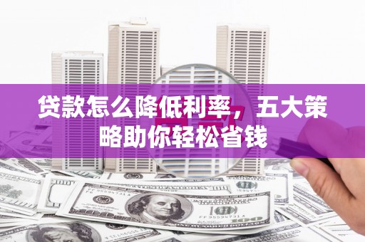 正镶白旗贷款怎么降低利率，五大策略助你轻松省钱