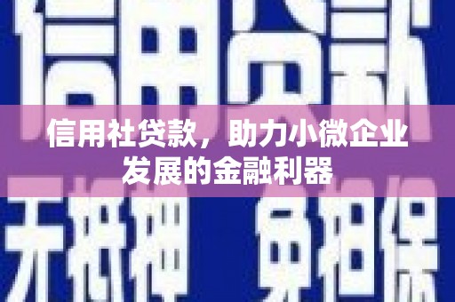 正镶白旗信用社贷款，助力小微企业发展的金融利器