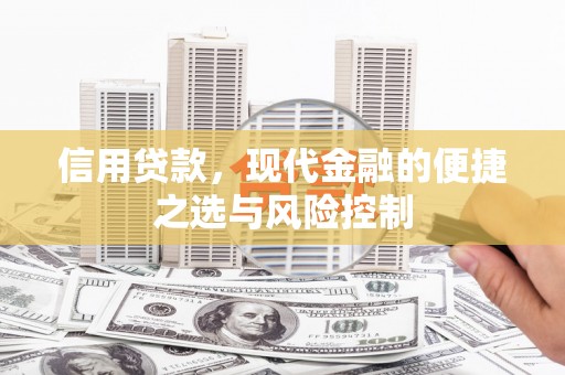 正镶白旗信用贷款，现代金融的便捷之选与风险控制