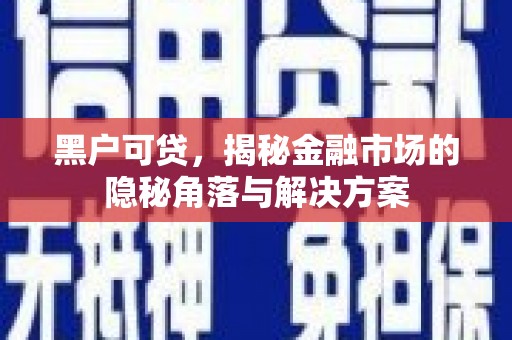 正镶白旗黑户可贷，揭秘金融市场的隐秘角落与解决方案