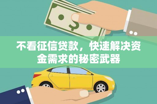 正镶白旗不看征信贷款，快速解决资金需求的秘密武器