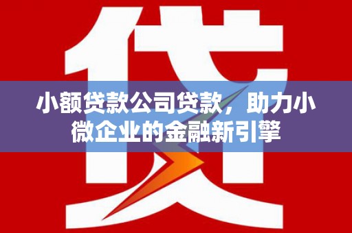 正镶白旗小额贷款公司贷款，助力小微企业的金融新引擎