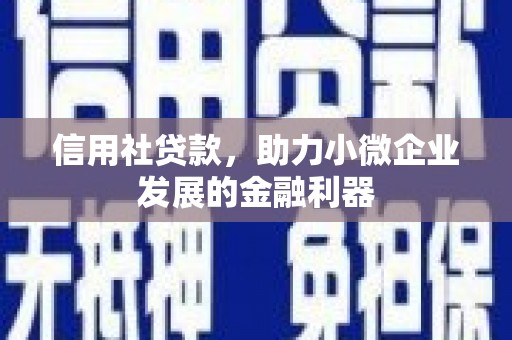 正镶白旗信用社贷款，助力小微企业发展的金融利器