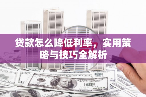 正镶白旗贷款怎么降低利率，实用策略与技巧全解析