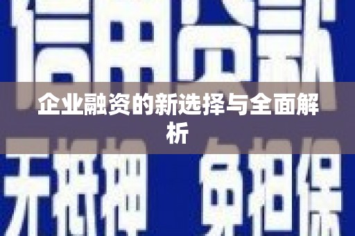 正镶白旗企业融资的新选择与全面解析
