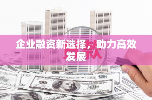 正镶白旗企业融资新选择，助力高效发展