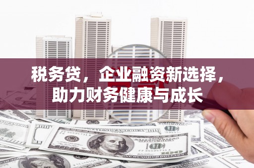 正镶白旗税务贷，企业融资新选择，助力财务健康与成长